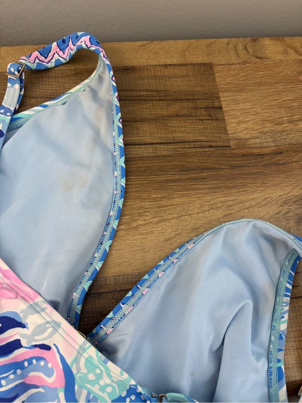 Lilly Pulitzer Brenta Tankini Swimsuit Top Shade Seekers Pink Blue Print - Picture 8 of 11
